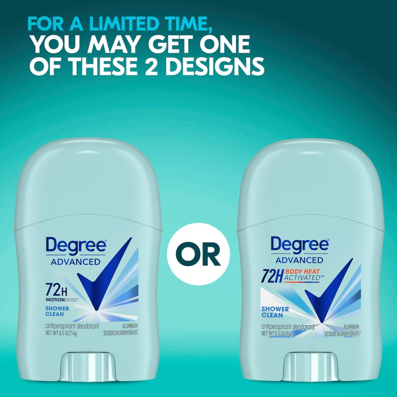 Degree Antiperspirant Deodorant Shower Clean 72-Hour Sweat & Odor Protection Antiperspirant for Women with Body Heat Activated Technology 0.5 oz - Image 2